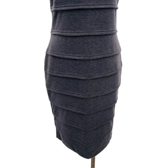 Calvin Klein Charcoal Grey Ribbed Bandage Bodycon Dress – Size 4 (NWT) - Picture 5 of 16